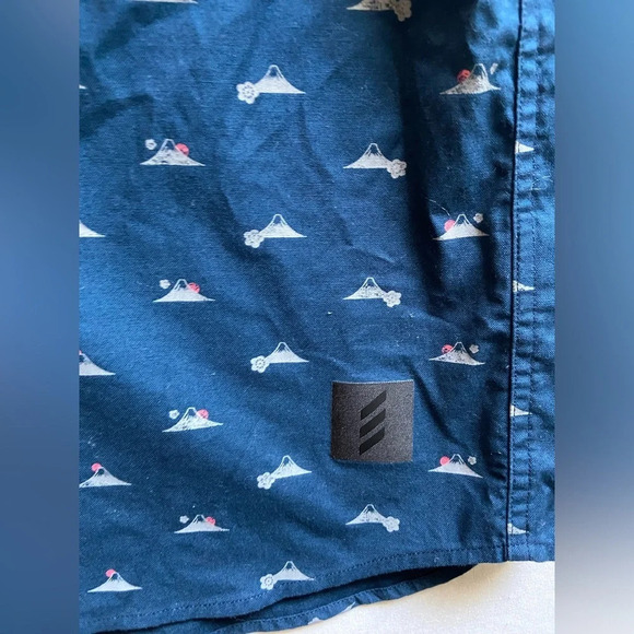 Adidas Adicross Stretch Woven Button Down Shirt - Mount Fuji All Over Print Sz L - Picture 4 of 9